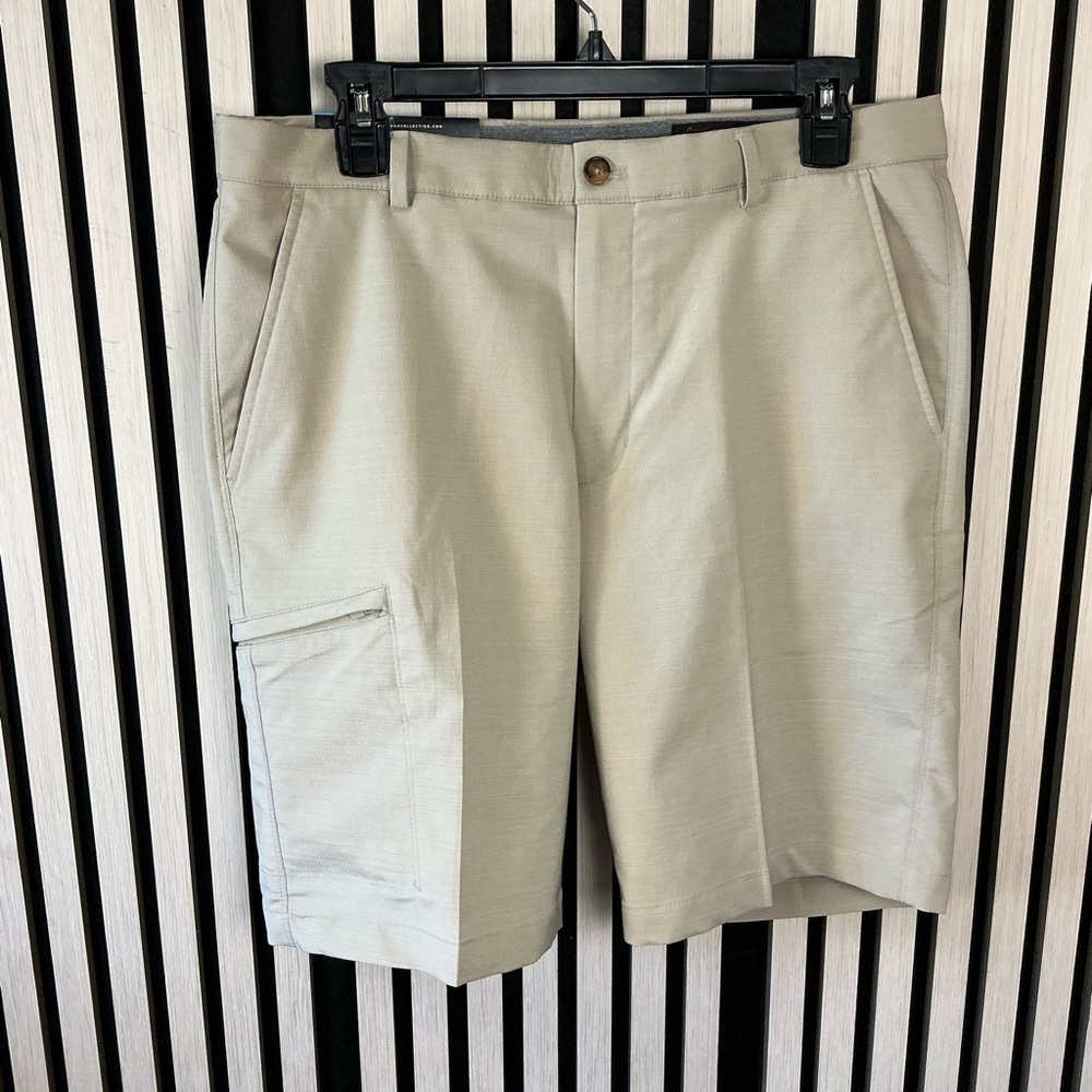 Men's Greg Norman Casual Flat-Front Shorts - Khaki, Black, Navy Lot of 6 pair - Picture 8 of 9